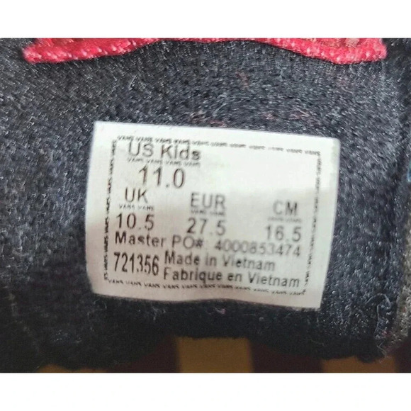 Vans Harry Potter Hogwarts Gryffindor Skateboard Sk8 Hi-Top Shoe Kids US 11 - Picture 8 of 8